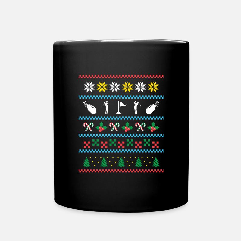 Sport X-Mas Christmas Golf - Full Colour Mug - black