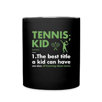 Sport Kid Definition Tennis - Tasse einfarbig - Schwarz - Vorne
