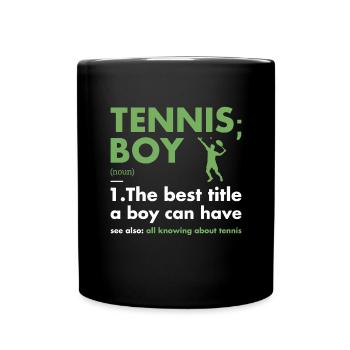 Sport Boy Definition Tennis - Tasse einfarbig - Schwarz - Vorne