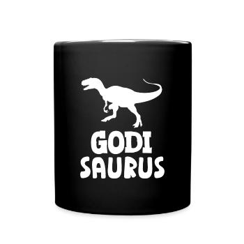 Godi Saurus zur Godi befördert Patentante Österrei - Tasse einfarbig - Schwarz - Vorne