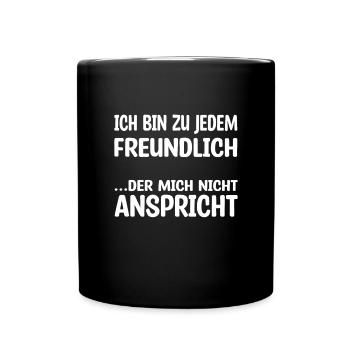 Bitte nicht ansprechen - Tasse einfarbig - Schwarz - Vorne