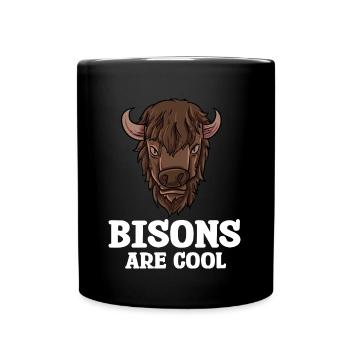 Bison Büffel Buffalo Nationalpark Wildnis Western - Tasse einfarbig - Schwarz - Vorne