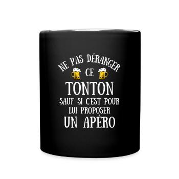 tonton apéro humour oncle idée cadeau personnalisé - Mug uni - noir - Devant