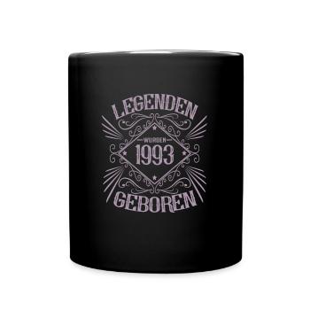 1993 wurden Legenden geboren - Tasse einfarbig - Schwarz - Vorne