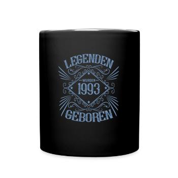 1993 wurden Legenden geboren - Tasse einfarbig - Schwarz - Vorne