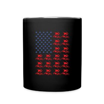 Sport Us Flag Sprint Car Racing - Tasse einfarbig - Schwarz - Vorne
