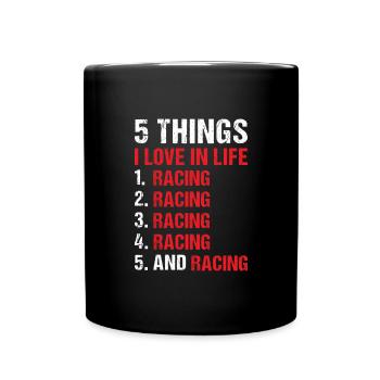 Sport 5 choses que j’aime dans la course de la vie - Mug uni - noir - Devant