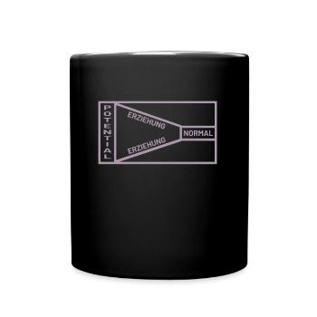 Erziehung Potential Normal Sprüche - Tasse einfarbig - Schwarz - Vorne