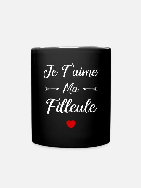 Je t'aime ma Filleule - Mug uni - noir