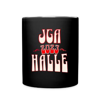 Halle JGA Junggesellenabschied 2023 für Fans - Tasse einfarbig - Schwarz - Vorne