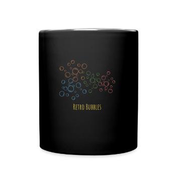 Retro Bubbles Lustige Seifenblasen - Tasse einfarbig - Schwarz - Vorne