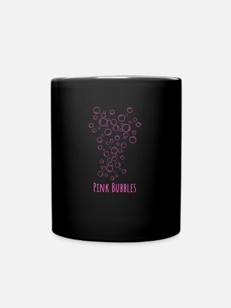 Pink bubbles. Rosa Seifenblasen für die Badewanne - Tasse einfarbig - Schwarz