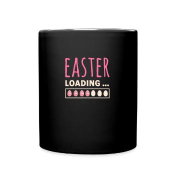 Easter loading - Ostern lädt lustiges Ostermotiv - Tasse einfarbig - Schwarz - Vorne
