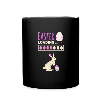 Easter loading - Ostern lädt lustiges Ostermotiv - Tasse einfarbig - Schwarz - Vorne