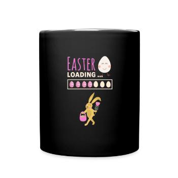 Easter loading - Ostern lädt lustiges Ostermotiv - Tasse einfarbig - Schwarz - Vorne