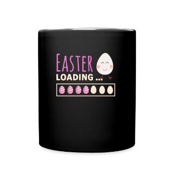 Easter loading - Ostern lädt lustiges Ostermotiv - Tasse einfarbig - Schwarz - Vorne