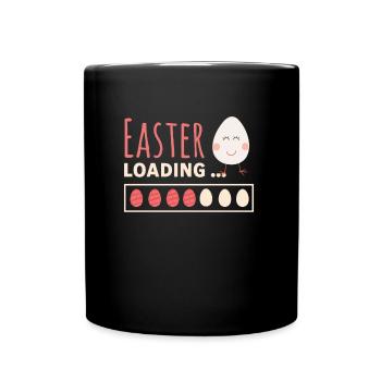 Easter loading - Ostern lädt lustiges Osterei - Tasse einfarbig - Schwarz - Vorne