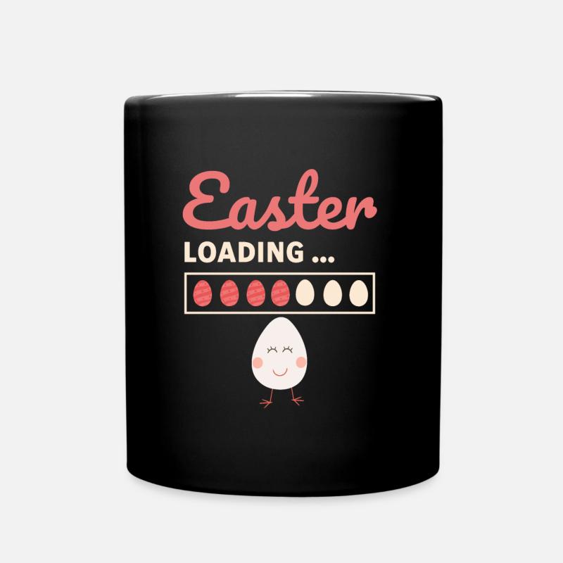 Easter loading - Ostern lädt lustiges Ostermotiv - Tasse einfarbig - Schwarz