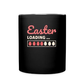 Easter loading - Ostern lädt in pink. Frohe - Tasse einfarbig - Schwarz - Vorne