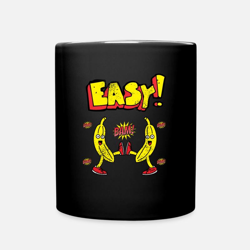 Bam Bam Easy Banana. Motivationsdesign used look - Tasse einfarbig - Schwarz