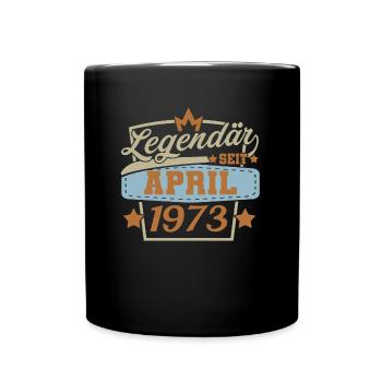 Legendär seit April 1973 geburtstag retro Sprüche - Tasse einfarbig - Schwarz - Vorne