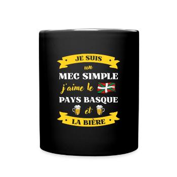 mec simple pays basque biere homme humour cadeau - Mug uni - noir - Devant