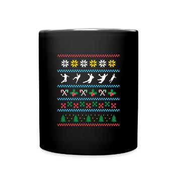 Sport X-Mas Christmas Handball - Tasse einfarbig - Schwarz - Vorne