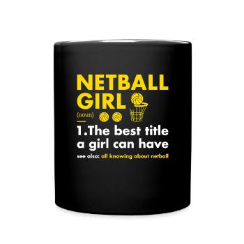Sport Girl Definition Netball - Tasse einfarbig - Schwarz - Vorne