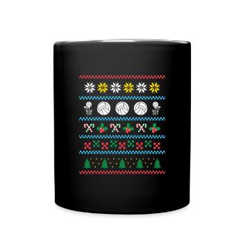 Sport X-Mas Christmas Netball - Tasse einfarbig - Schwarz - Vorne