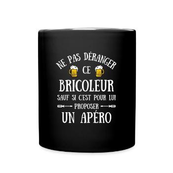 bricoleur apéro humour bricolage homme idée cadeau - Mug uni - noir - Devant