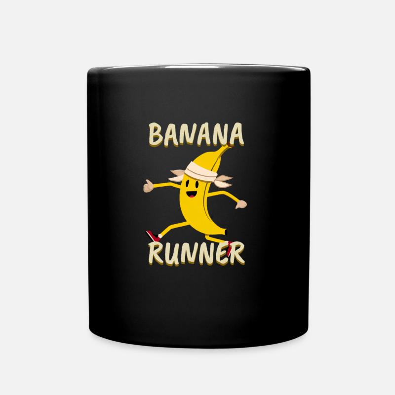 Banane Jogger Joggen Marathon Laufen Sprinten - Tasse einfarbig - Schwarz