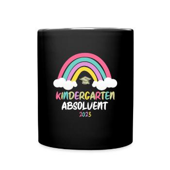 Kindergartenabsolvent Regenbogen 2023 - Tasse einfarbig - Schwarz - Vorne