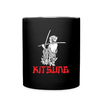 Kitsune Mask Japan Anime Kumiho Manga Fox Otaku - Full Colour Mug - black - Front