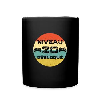 niveau 20 ans débloqué homme humour anniversaire - Mug uni - noir - Devant
