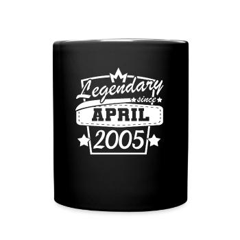 Vintage design for the birthday in April 2005 - Full Colour Mug - black - Front