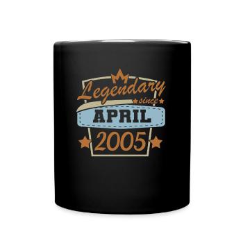 Vintage design for the birthday in April 2005 - Full Colour Mug - black - Front