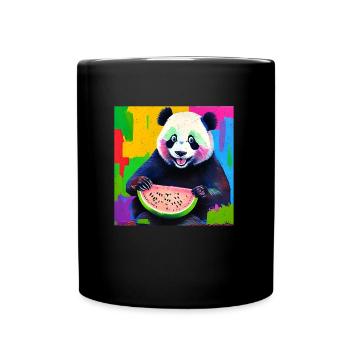 Design of a digital oil painting style with a P - Full Colour Mug - black - Front