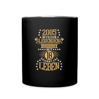 18. Geburtstag Sprüche Volljährig Achtzehn Vintage - Tasse einfarbig - Schwarz - Vorne