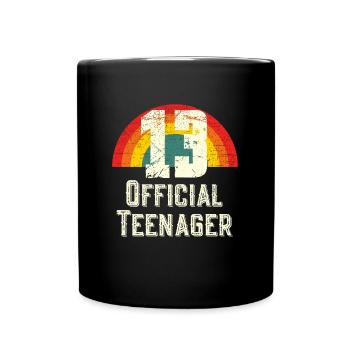 Offizieller Teenager 13. Geburtstag Vintage Regenbogen - Tasse einfarbig - Schwarz - Vorne