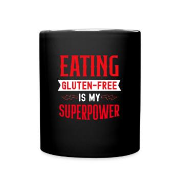 Manger sans gluten est mon superpuissance Allergie au gluten - Mug uni - noir - Devant