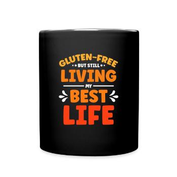 Sans gluten Toujours vivre ma meilleure vie Gluten Aller - Mug uni - noir - Devant
