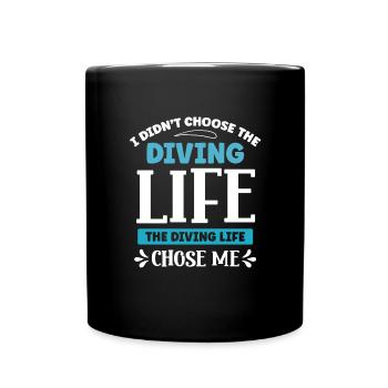 Scuba Diving Fish Snorkeling Water Diver - Full Colour Mug - black - Front