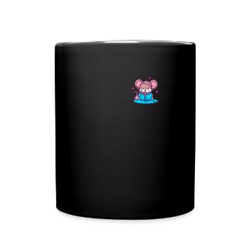Read Bookworm Pocket Design Mouse - Full Colour Mug - black - Front