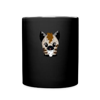 Mignonne hyène kawaii design pour les amoureux des animaux - Mug uni - noir - Devant