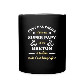 papy breton homme humour bretagne breizh cadeau - Mug uni - noir - Devant
