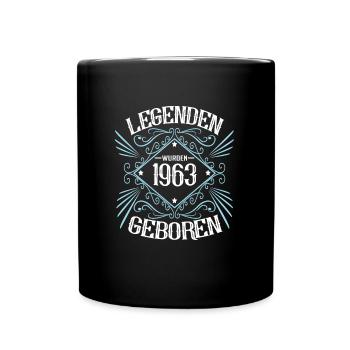 1963 Geburtstag Sprüche Legende - Tasse einfarbig - Schwarz - Vorne