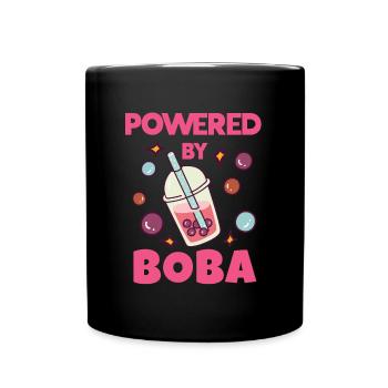 Boba Bubble Tea Lover Cute Kawaii Style Powered By - Mug uni - noir - Devant