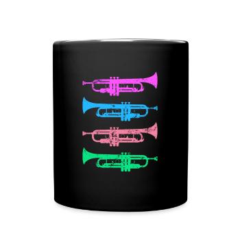Retro Trompeten Jazz Musiker Spieler Vintage - Tasse einfarbig - Schwarz - Vorne