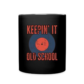 Old School 80s 90s Vinyl Record Music Gift - Mug uni - noir - Devant