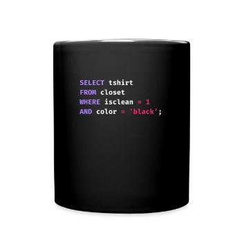 Programmer Database Science Software Coder Funny - Full Colour Mug - black - Front